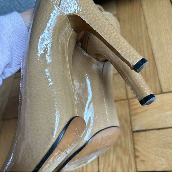 MAISON MARTIN MARGIELA Beige High Heel Black Cap Toe classics sz40 - Picture 4 of 11